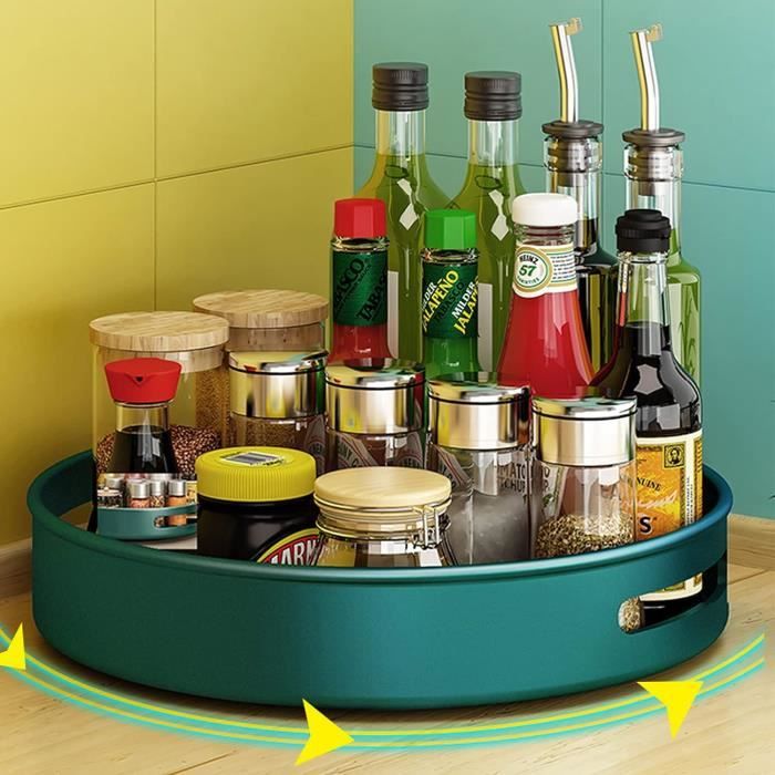 Lazy Susan Organiseur De Table Rond En Bois Massif Rotatif à 360° Pour