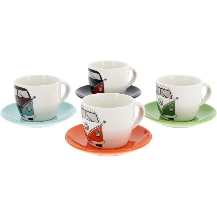 Grande Tasse à Café En émail Volkswagen T1 Bus - Motif Coloré Vie à La Plage - 500ml Neuf