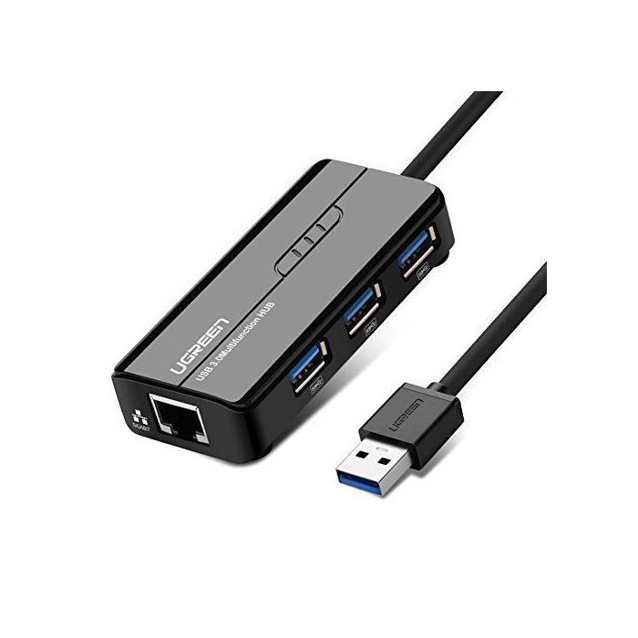 UGREEN Hub USB Réseau Adaptateur 3 Ports USB 3.0 RJ45 Lan Gigabit Ethernet 1000 Mbps