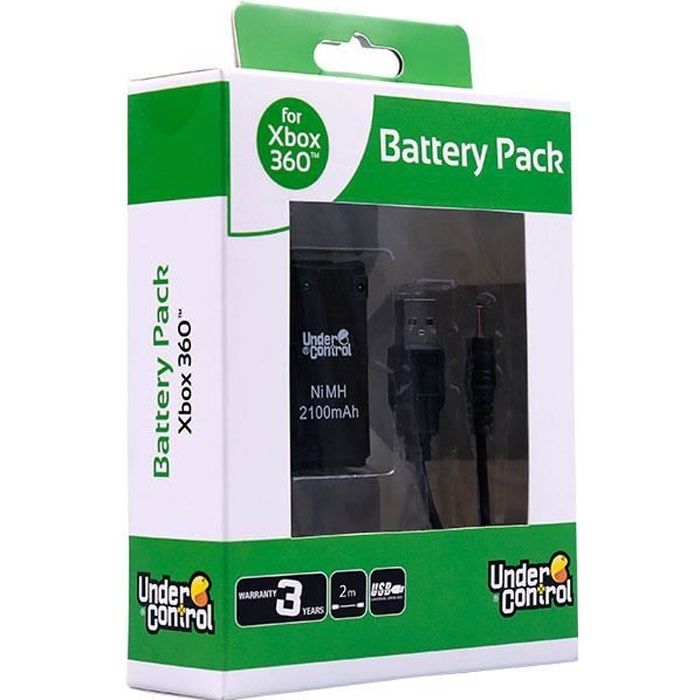 UNDER CONTROL Pack batterie XBOX360 - 2100mAh - Noir