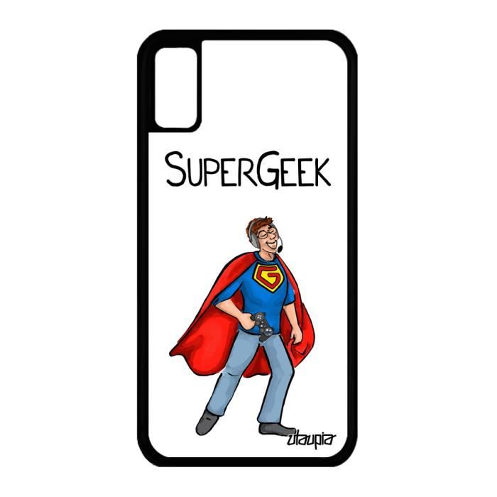 Coque Super Geek Iphone X Silicone Dessin Drole Jeux Video Play Case Comique Design Nerd 64 Go Gamer Heros Personnalise Apple Cdiscount Telephonie