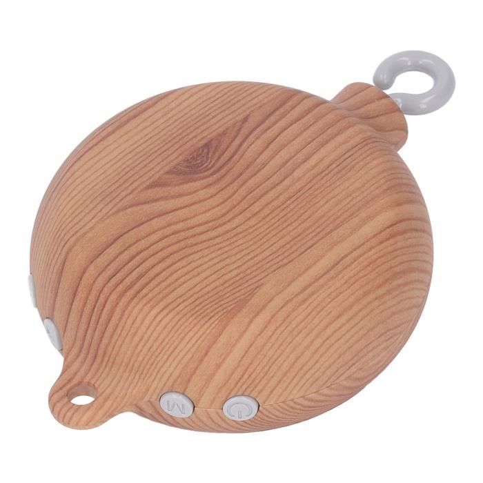 Boîte à Musique Mobile Pour Lit De Bébé - 35 Mélodies (berceuses, Noël) - Moteur Rotatif Sans Piles - Décoration Bois - Fonction Veilleuse