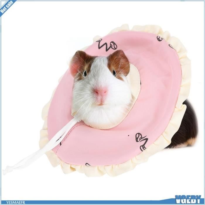 Collier pour animaux de compagnie - V GEBY - Cochon dInde - Rose - Taille L - Confortable et ajustable