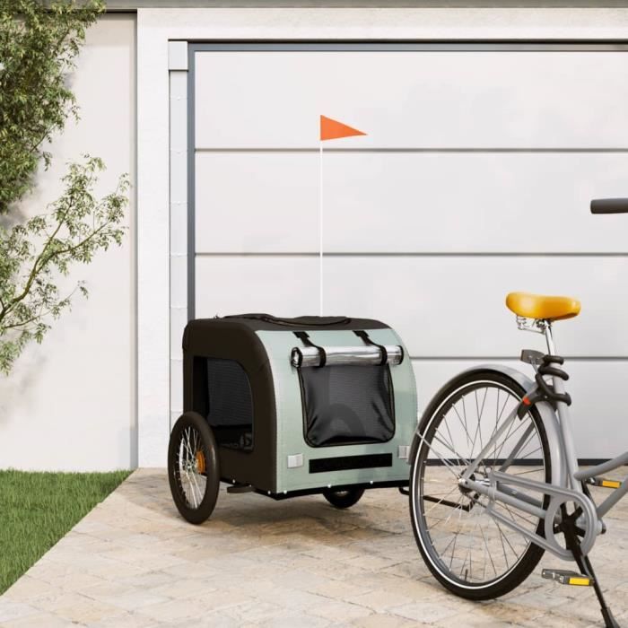 Remorque Vélo Animal vidaXL – Cadre Fer Stable, Fenêtres En Maille - vue 9