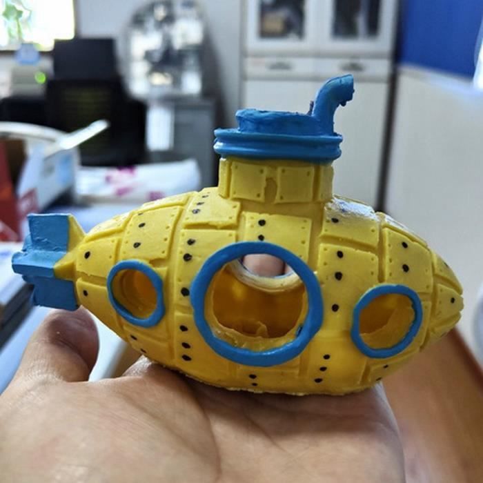 Comparer les prix de Décoration daquarium - Ornements en résine - Grotte délevage pour poissons et crevettes - Jaune