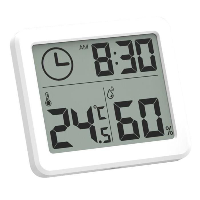 1 pc Thermomètre Intérieur Numérique Ultra-mince Sans Fil avec Horloge pour  Chambre Bébé Bureau Salon Entrepôt HORLOGE - PENDULE - Cdiscount Maison