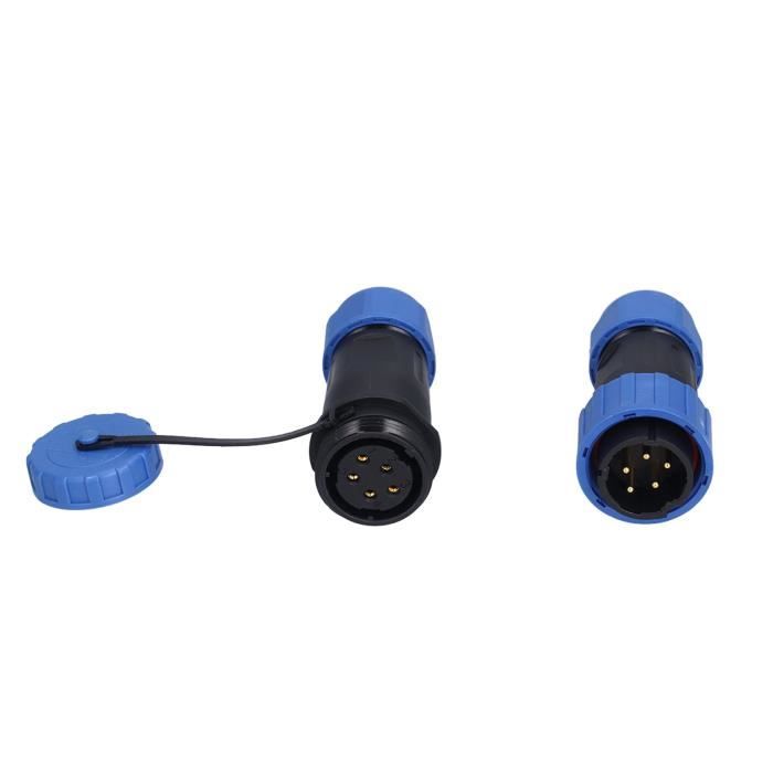 Connecteur Aviation SP21 5 Broches IP68 - Prise étanche Sans Soudure Pour éclairage Extérieur - 500V 30A