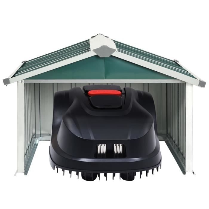 Zerodis Abri tondeuse robot de jardin 92x97x63 cm Acier galvanisé Vert HB042