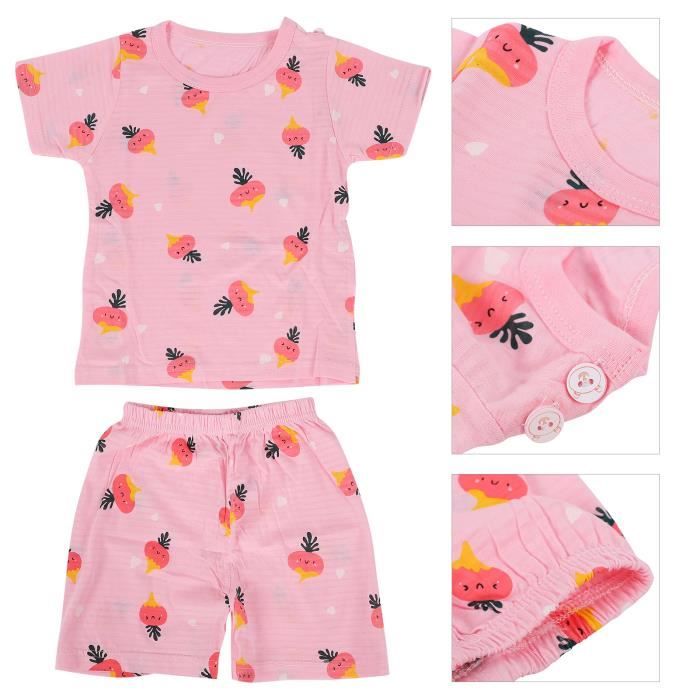 Ensemble été 3 Pièces Pour Bébé Fille (short, T-shirt, Chapeau) - Taille 6-23 Mois - Neuf Avec étiquettes