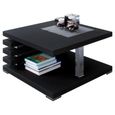 Table basse design - ARIENE - 60x60 cm - noir mat - étagère pratique sous le plateau-1