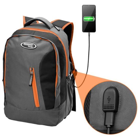 Sac à Dos Femme Orange Grande Capacité - Pour école Et Voyage, 45x32x22 Cm, Neuf Avec étiquettes