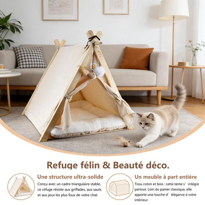 Lit Pour Chat En Forme De Monstre Doux – Tente Intérieure Avec Coussin Amovible, Taille S (45x30x19 Cm), Pour Chats Et Petits Chiens