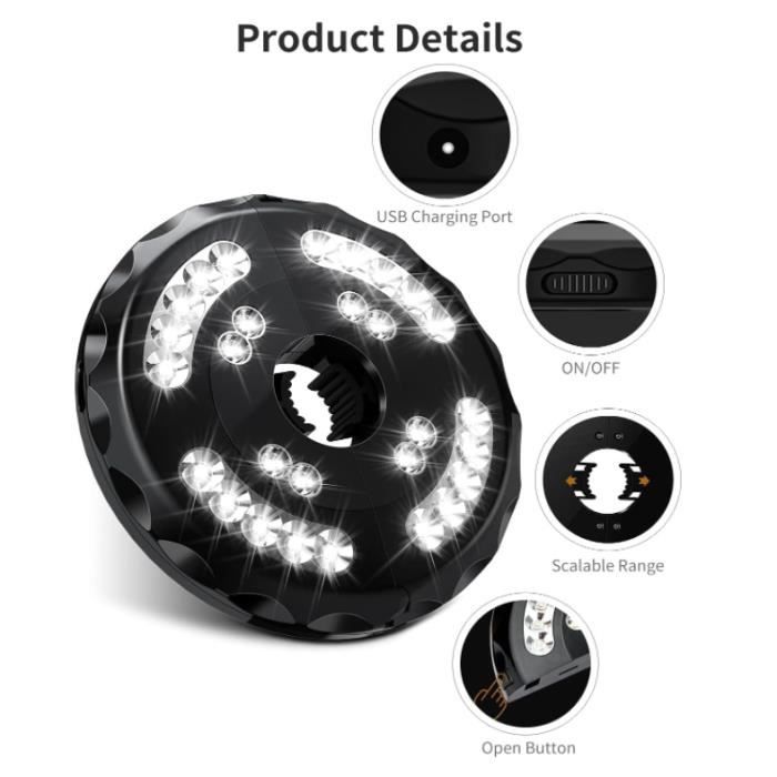 Lampes Pour Parasol 28 LED Rechargeables - Lumière Parasol Extérieur Sans Fil 2 Modes D'Éclairage
