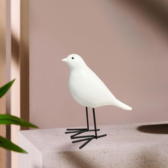 DeryArcle 4 Pièces Oiseaux Statues Animaux Décoration, Artificiels Oiseau Figurine Decoration,Résine Figurines D'oiseaux, 3D Oiseau Decoration Pour