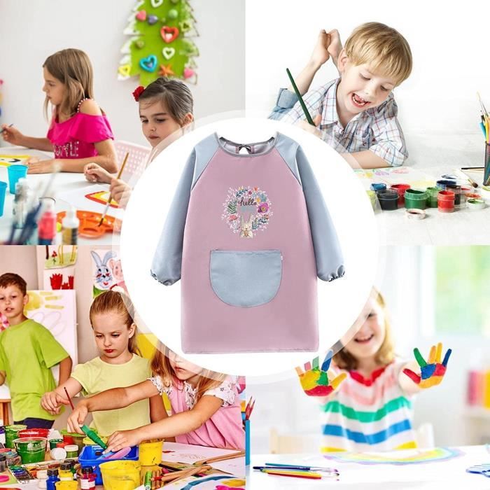 Tablier Peinture Enfant, Blouse Peinture Enfant 8-12 Ans, Imperméable Tablier  Peinture Fille Manches Longues avec Grand Poches - Cdiscount Jeux - Jouets