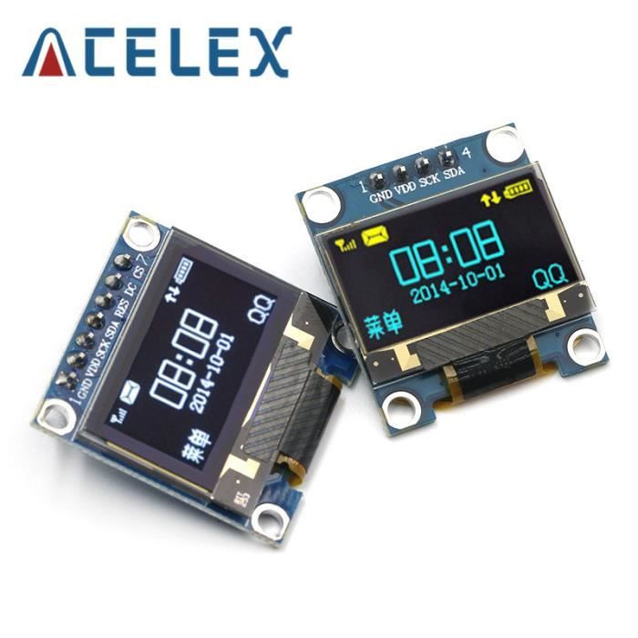 Module D'affichage OLED IPS 1.5 Pouces - 128x64 - I2C - Pour Arduino Et Projets électroniques
