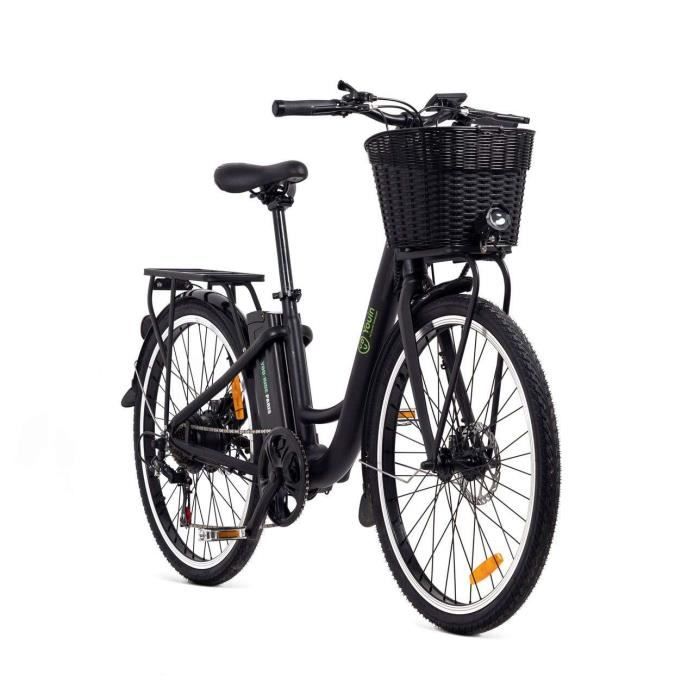 Velo Electrique Youin Paris 6 vitesses SHIMANO 250W Roue 26 Batterie lithium Amovible 36V 10Ah Autonomie 35 40Km Noir Cdiscount Sport