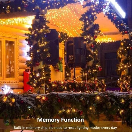 100M 500 LEDs Guirlande Lumineuse Noël Intérieur-Exterieur Lumière Blanc  Chaud en Eclairage 8 Modes, Décoration Lumineuse de F[1052] - Cdiscount  Maison