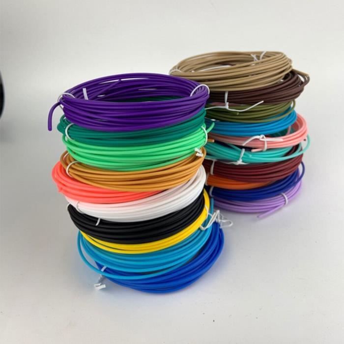 Recharges de Filament pour Stylo 3D PLA, PLA de Filament de Stylo 3D,  Recharges de Stylo à Impression 3D, Filament Imprimante 3D, Diamètre  1,75mm, 18 Volumes (Couleur Aléatoire) Longueur Totale 54M 