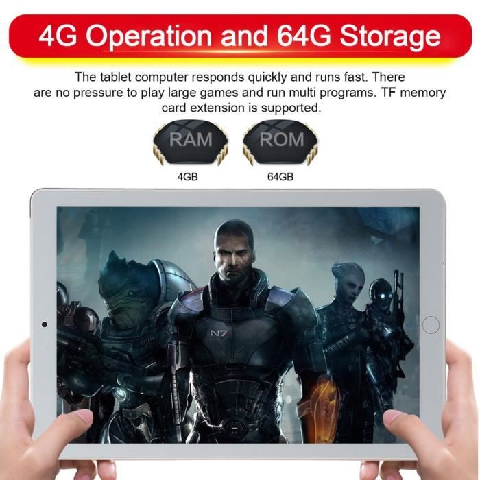 10.1 pouces tablette PC 4G + 64G Android 8.1 suuport2
