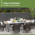 Table de jardin extensible 6-8 personnes dim. 180/240L x 94l x 73H cm alu gris-3