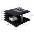 Table basse design - ARIENE - 60x60 cm - noir mat - étagère pratique sous le plateau-3