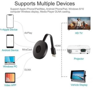 Dongle HDMI 4K Miracast Sans Fil - Récepteur WiFi Airplay DLNA Pour IPhone, IPad, Android