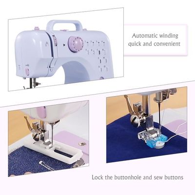 Machine à Coudre Portable MAYMA - 12 Points Différents, Pédale, Double Fil - Idéale Débutants