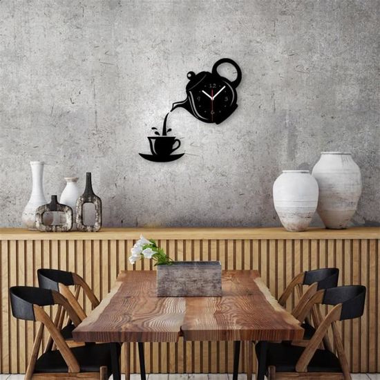 Moka-tasse de café-D = 28cm-vintage shabby H Horloge murale