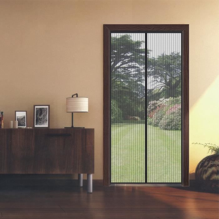Rideau de porte moustiquaire magnétique, rideaux de porte moustiquaires 90  * 200cm, rideau de protection contre les insectes pour porte de balcon de  salon (noir)