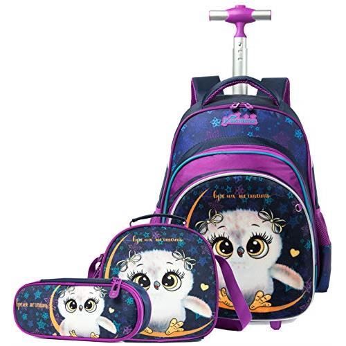 Cartable a Roulette Fille Primaire Cartables Scolaire Trolley Bag Sac a Dos avec roulettes Leger Cartable Ensemble de 3 Pcs Violet Cdiscount Bagagerie Maroquinerie