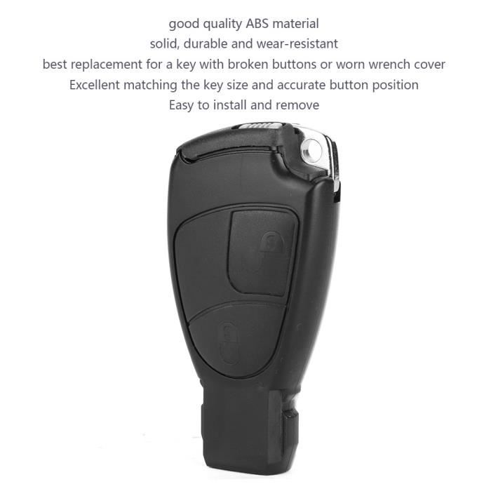 Étui Rigide De Protection Pour Clé Mercedes-Benz - Noir/blanc, Alliage Métal, Neuf