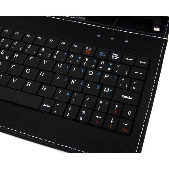 Housse clavier tablette tactile 7 universelle Mini USB Noir