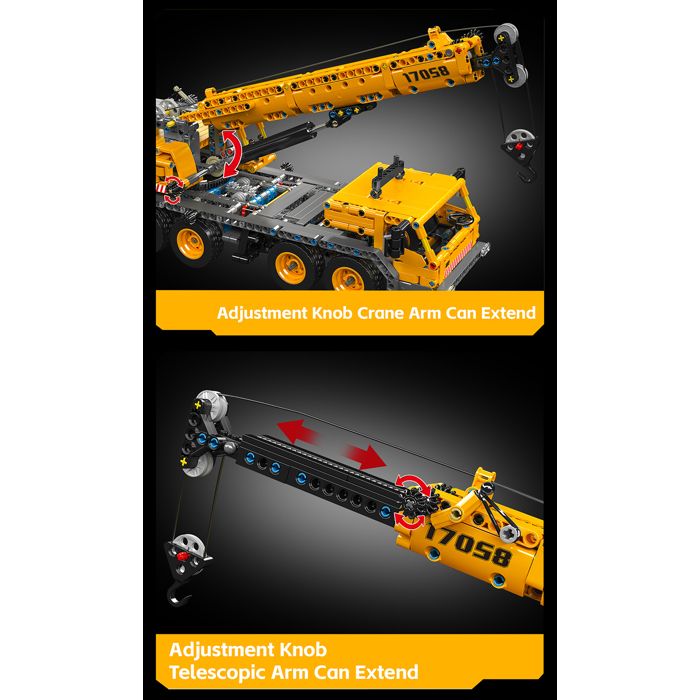Mould King Blocs de Construction 17058 Grue Statique 1250 Pièces Jouet