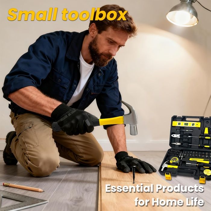 Tool Kit Set Box 78 Piece Home Repair DIY Tools Basic Hand Toolbox Sets ...