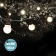 Guirlande Guinguette 50m Blanc Raccordable en Série SKYLANTERN - LED - Extérieur Terrasse Jardin-0