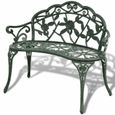 🎶3930Banc de jardin Chaise de jardin fauteuil de jardin 2-3 Places Style Contemporain Banquette - 100 cm Aluminium coulé Vert-0