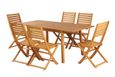Ensemble repas de jardin - BEAU RIVAGE - PRATO - Bois d'eucalyptus - Table extensible - 6 chaises pliantes-0