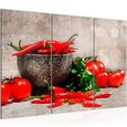 Runa art Tableau Décoration Murale Cuisine Légumes 120x80 cm - 3 Panneaux Deco Toile Prêt à Accrocher 005831c-0