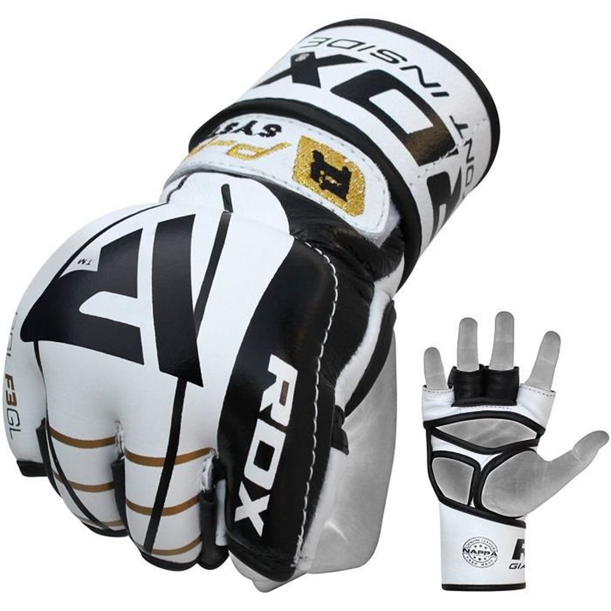 Kickboxing Sac de Frappe et Combat Libre Training Gloves Formation RDX Gants MMA pour Art Martiaux D’entraînement Muay Thai Parfaite pour Grappling Vachette Cuir Sparring Gant