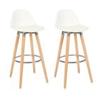 Tabourets - BOX AND BEYOND - Bois et métal - Blanc - Lot de 2 - 39,5 x 44 x 91 cm