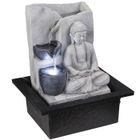 GLOBO Fontaine de table LED en design Bouddha, hauteur 25,5 cm ALBERT