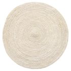 Tapis de salon et chambre HAMID - Tapis Jute Rond Blanc Alhambra - 100% Fibre de Jute Naturelle - Tissé à la Main - Tapis 100x100cm