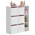 SONGMICS HOME Bibliothèque, Assemblage Ultra-rapide sans Outils Toolless, 9 Compartiments, 6 Tiroirs en Tissu, 27 x 83 x 91,8 cm, Blanc Neige