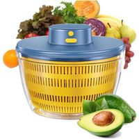 Essoreuse à Salade électrique,4000ML Grande Capacité Essoreuse à Salade Automatique,Déshydrateur pour Fruits et légumes avec Couverc