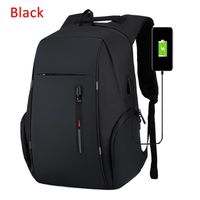 le noir - Backpack Men USB Charging Waterproof Laptop Backpack Casual Oxford Business Travel Bag 15.6 Inch Co