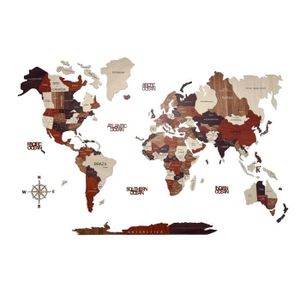 Carte du monde en liège - 40 x 30cm - PrimoLaser