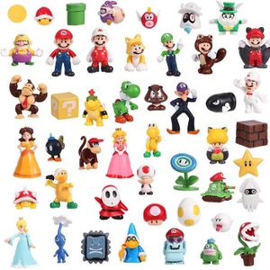FIGURINE - PERSONNAGE Lot 48 Figurines Super Mario bros Mario Kart Nintendo Luigi Donkey Kong Toad Princesse Peach Yoshi jeux vidéo enfant