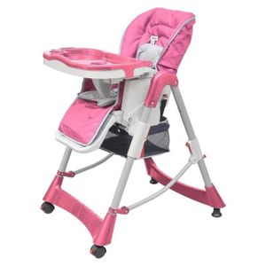 Chaise Haute Pour Bebes Deluxe Rose Hauteur Reglable Cdiscount