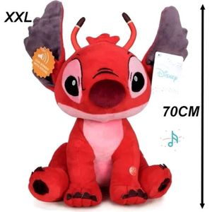 PELUCHE Peluche Géante Leroy Rouge 70 cm - Lilo et Stitch - Effets Sonores - Guizmax